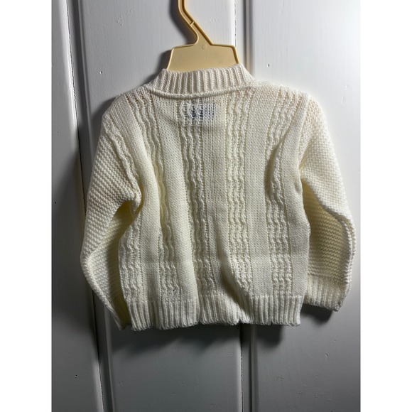 VTG Cream Knit Button Front Cardigan Sweater Baby 9 Months Deadstock - Picture 3 of 3